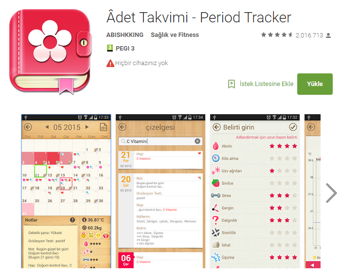 Âdet Takvimi - Period Tracker Android